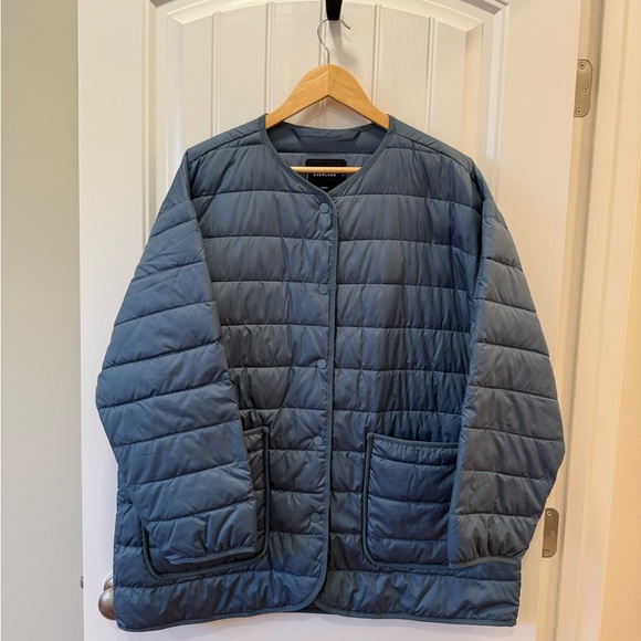 Everlane The ReNew Channeled Liner in Blue Teal - Picture 2 of 7